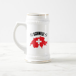 Caneca De Cerveja Mapa da Suiça do Futebol Schweiz