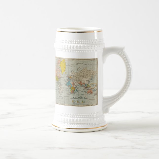 Caneca De Cerveja Mapa do mundo 1910 (Direita)