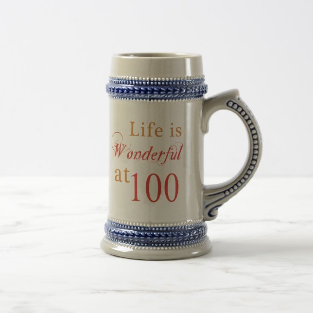 Caneca De Cerveja Maravilhosos 100º Presentes de Aniversário (Direita)