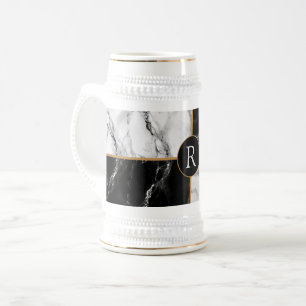 Caneca De Cerveja Marcador de verificação preto-e-branco de tendê