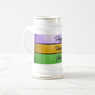 Caneca De Cerveja Mardi Gras roxo de ouro verde s