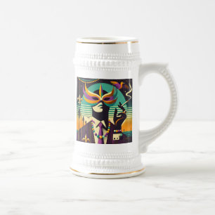 Caneca De Cerveja Mardi Gras Sr. Morte O Homem Fumante