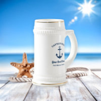 Marinho Náutico Azul Nome Personalizado do Capitão