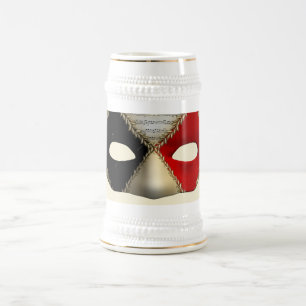 Caneca De Cerveja Máscara de Carnaval de Mascarada Elegante Arte