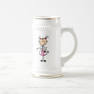 Caneca De Cerveja Médica Figura de Palito Feminina