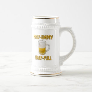 Caneca De Cerveja Meio vazio ou meio cheio