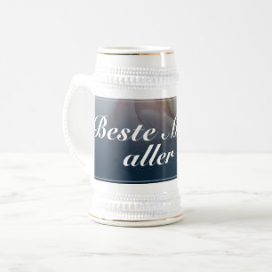 Caneca De Cerveja Melhor mãe de todos os tempos com grande rosa rosa