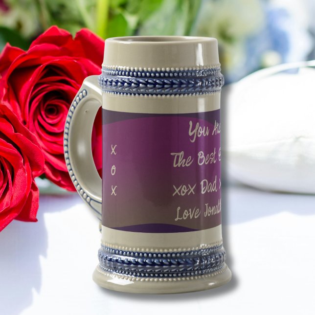 Caneca De Cerveja Melhor Pai Alguma Vez Nome do Script de Presente L (Best Dad Ever Gift Script Name Rustic Classic Cool Beer Stein.)