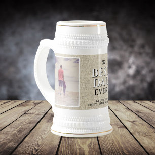 Caneca De Cerveja Melhor Papai do Mundo Foto Rustico Dia dos Pais 