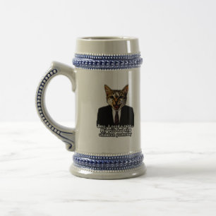 Caneca De Cerveja Meme engraçado de gato zangado para amantes de gat
