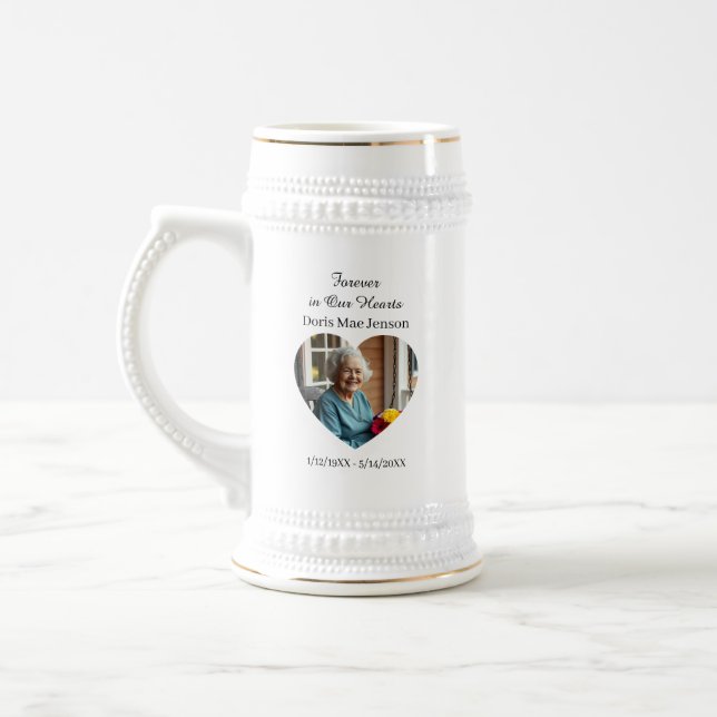 Caneca De Cerveja Memorial Sentimental de Foto e Poema (Esquerda)