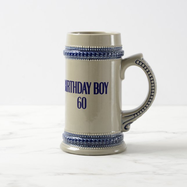 Caneca De Cerveja Menino 60 do aniversário (Direita)