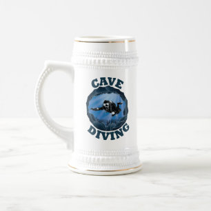 Caneca De Cerveja Mergulho nas Cavernas - Mergulhador Submarino