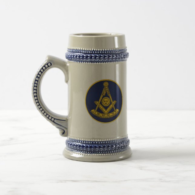 Caneca De Cerveja Mestre Passado Maçom Quadrado e Compasso Maçônico  (Esquerda)