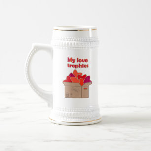 Caneca De Cerveja Meu amor troféu no cheio de Namorados corações