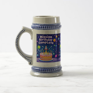 Caneca De Cerveja Missão Aniversário Concluída - Space Rocket Kids M