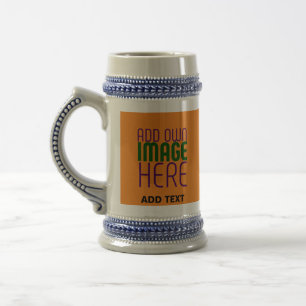CANECA DE CERVEJA MODELO DE TEXTO DE IMAGEM DE LARANJA ESCURA MODERN