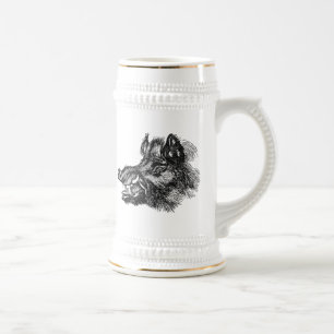 Caneca De Cerveja Modelo vicioso das presas de w do javali do