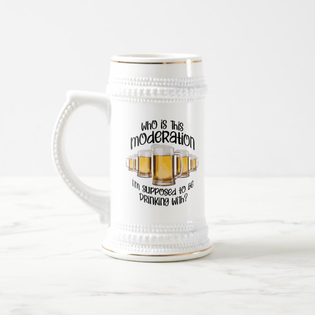 Caneca De Cerveja Moderação (em bebendo) (Esquerda)