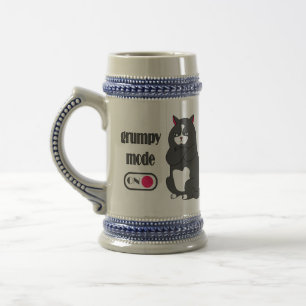 Caneca De Cerveja Modo rabugento em gato gordo engraçado