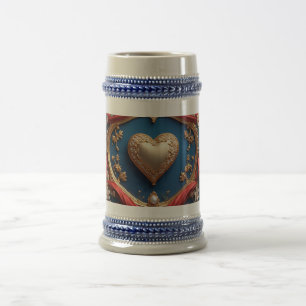 Caneca De Cerveja Moldura de Ouro Luxuosa Com Pérolas