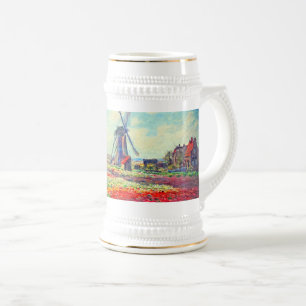 Caneca De Cerveja Monet Tulips Windmill
