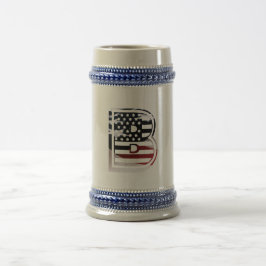 Caneca De Cerveja Monograma B USA Flag