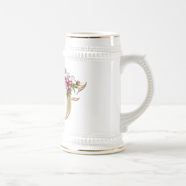 Caneca De Cerveja Monograma F Gift Mug (Direita)