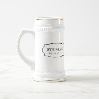 Caneca De Cerveja Monograma personalizado padrinho de casamento eleg