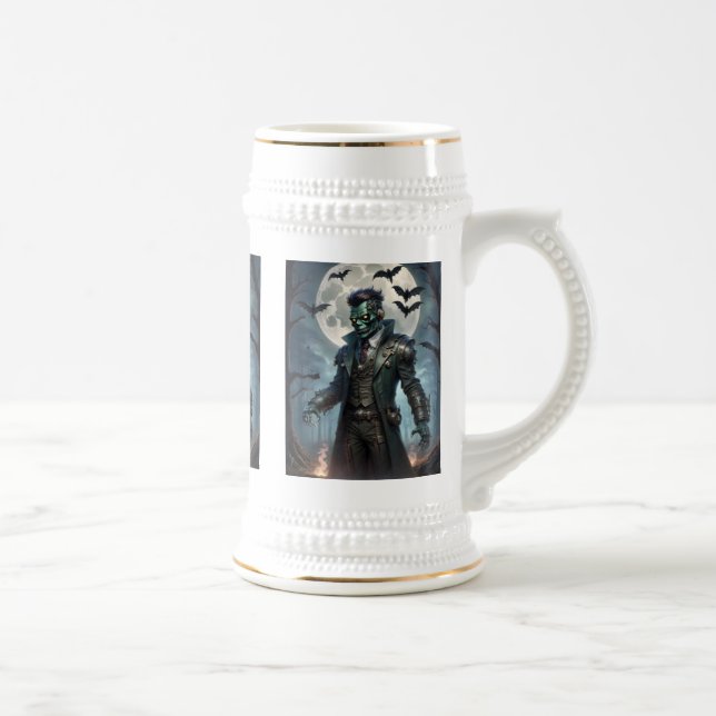 Caneca De Cerveja Monstro de Frankenstein Steampunk do Halloween (Direita)