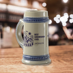Caneca De Cerveja Montanhas Rústicas Modernas Padrinho Personalizado