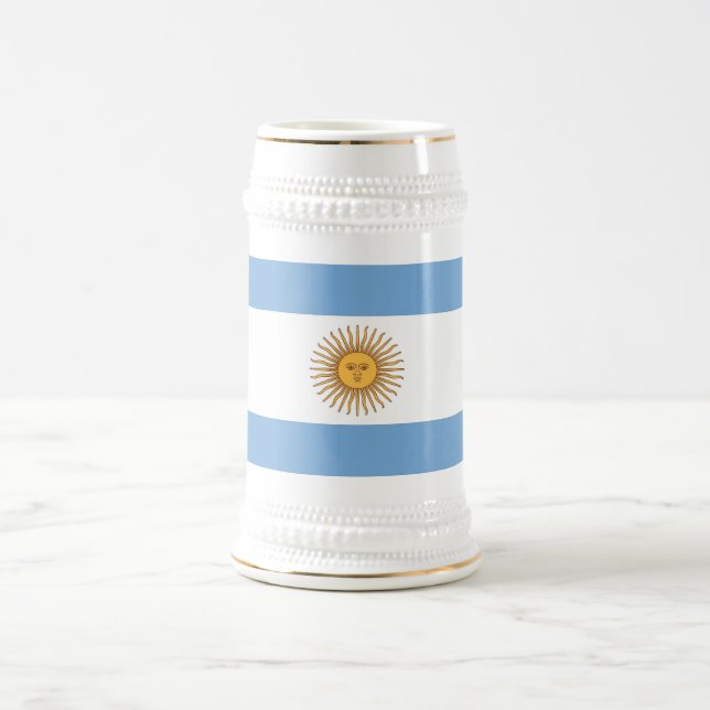 Caneca De Cerveja Mug com bandeira da Argentina (Centro)