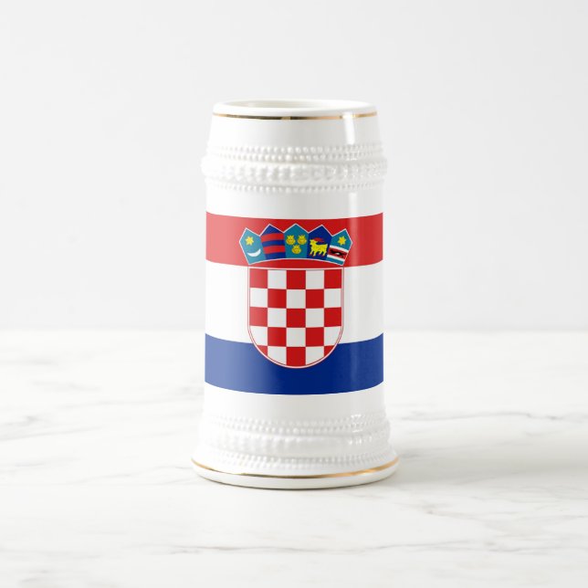 Caneca De Cerveja Mug com bandeira da Croácia (Centro)