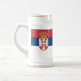 Caneca De Cerveja Mug com bandeira da Sérvia