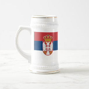 Caneca De Cerveja Mug com bandeira da Sérvia