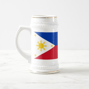 Caneca De Cerveja Mug com bandeira das Filipinas