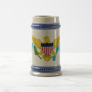 Caneca De Cerveja Mug com bandeira das Ilhas Virgens - EUA