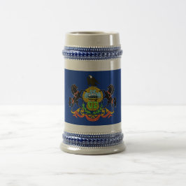 Caneca De Cerveja Mug com Bandeira do Estado da Pensilvânia - EUA