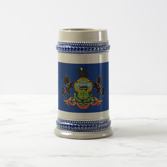 Caneca De Cerveja Mug com Bandeira do Estado da Pensilvânia - EUA (Centro)
