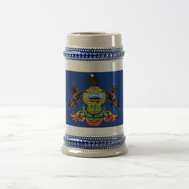 Caneca De Cerveja Mug com Bandeira do Estado da Pensilvânia - EUA (Centro)