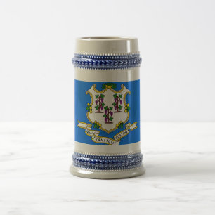 Caneca De Cerveja Mug com bandeira do Estado de Connecticut - EUA