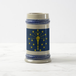 Caneca De Cerveja Mug com Bandeira do Estado de Indiana - EUA
