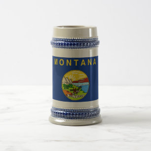 Caneca De Cerveja Mug com bandeira do Estado de Montana - EUA