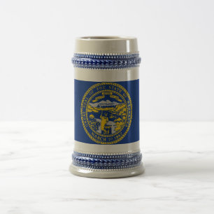 Caneca De Cerveja Mug com bandeira do Estado de Nebraska - EUA