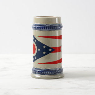 Caneca De Cerveja Mug com bandeira do Estado de Ohio - EUA