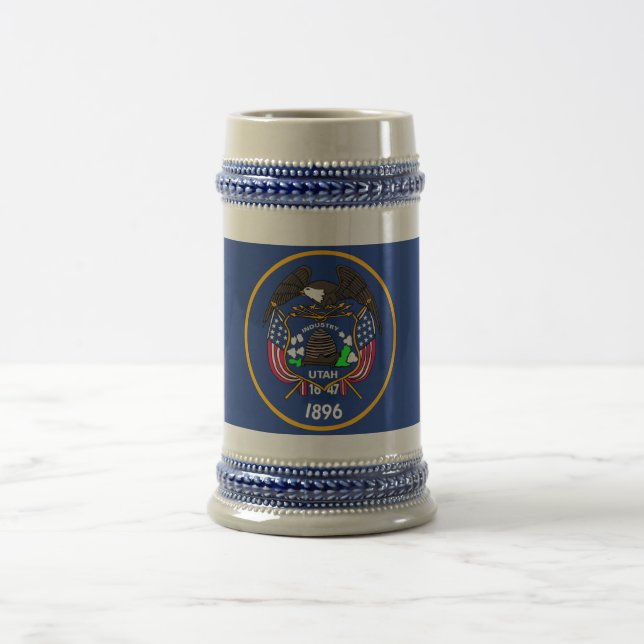 Caneca De Cerveja Mug com bandeira do Estado de Utah - EUA (Centro)