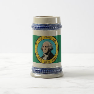 Caneca De Cerveja Mug com bandeira do Estado de Washington - EUA