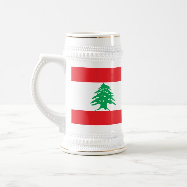 Caneca De Cerveja Mug com bandeira do Líbano (Esquerda)
