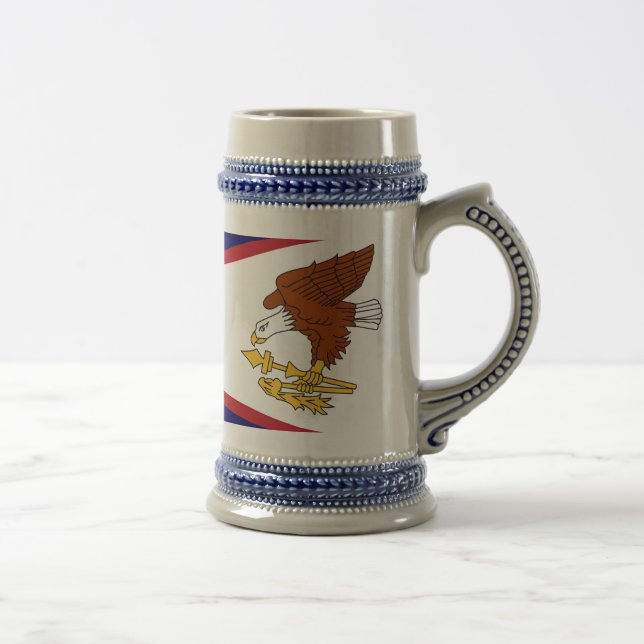 Caneca De Cerveja Mug com bandeira do Samoa-EUA Americano (Direita)