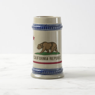 Caneca De Cerveja Mug com Flag of California State - EUA